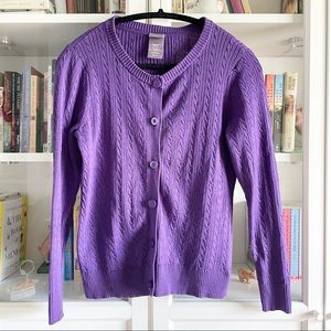 Laura Scott Petite Cable Knit Cardigan Sweater PM